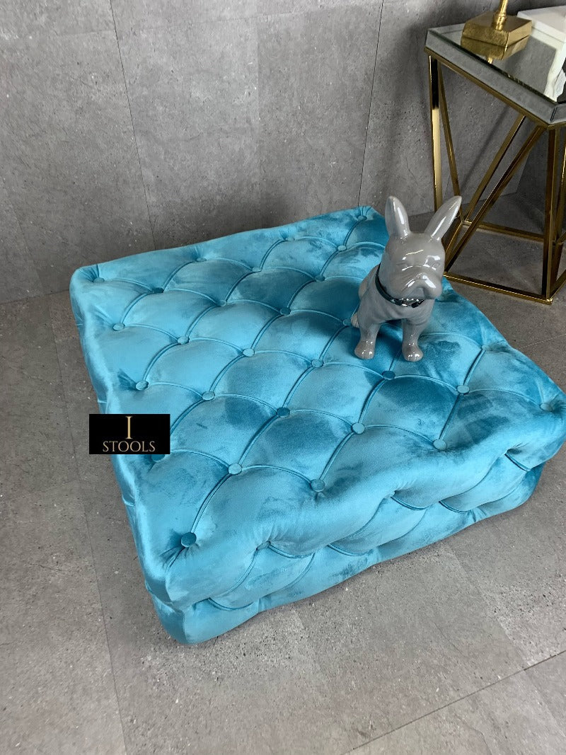 Aqua Blue Ottoman seat 