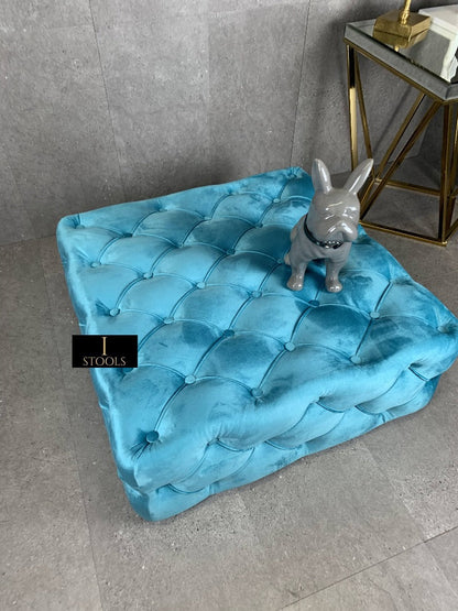 Aqua Blue Ottoman seat 