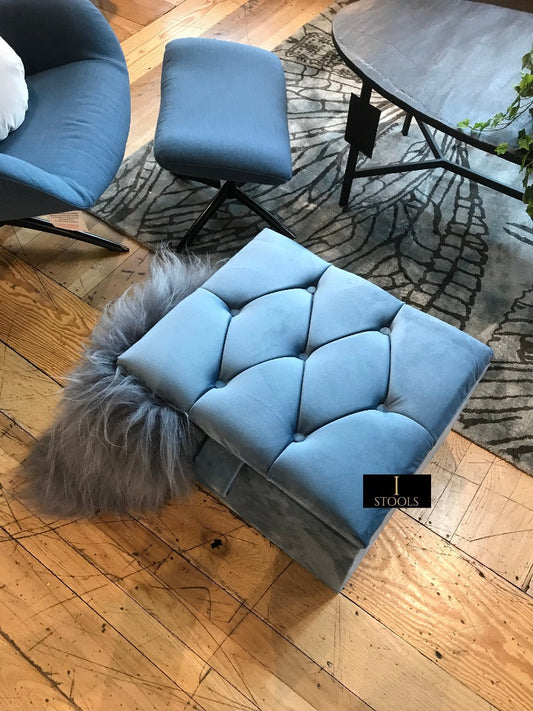 Duck Egg Blue coffee table Chesterfield Ottoman storage   