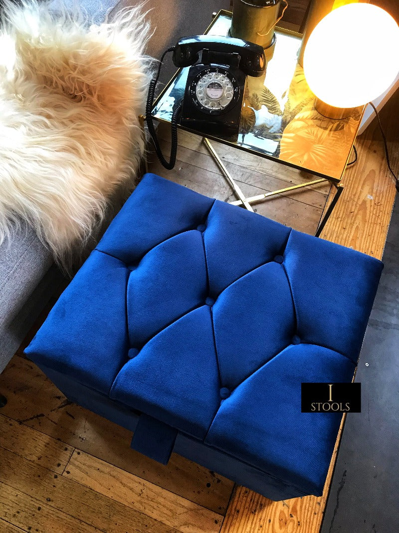  Navy Blue Ottoman storage