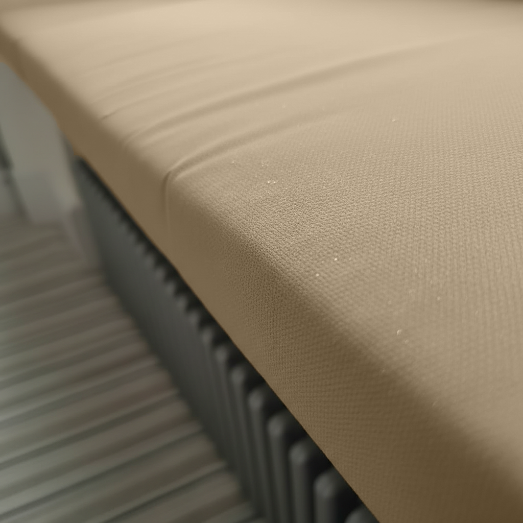 Luxurious window seat mattress in champagne colour for indoor seating