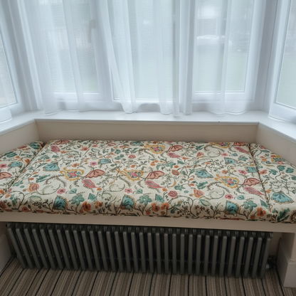 Luxury 3-piece angled bay window cushion set for indoor seating