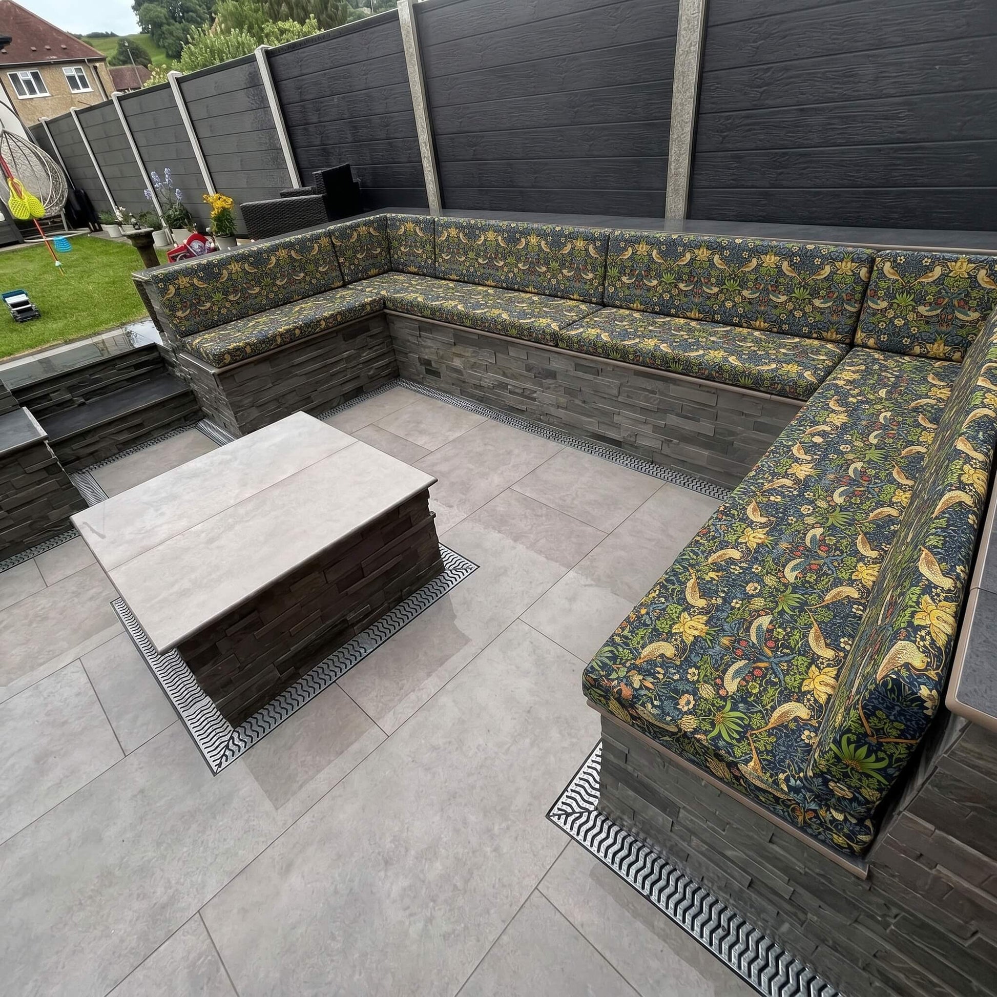 Luxury Waterproof Outdoor Bench Cushions with Premium Canvas Fabric and High-Density Foam