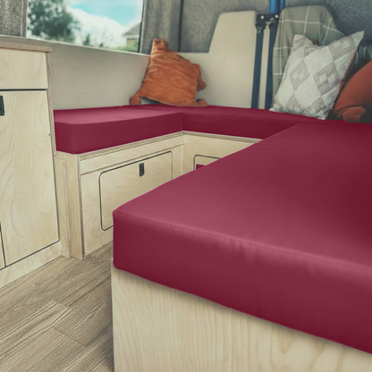 Luxury maroon motorhome upholstery seating with high density foam
