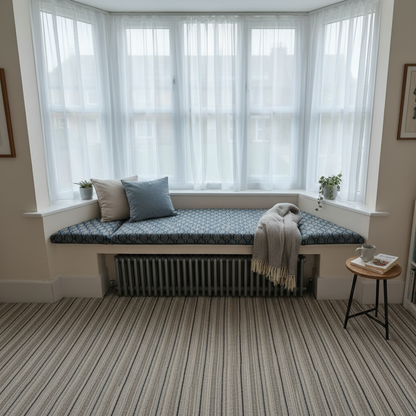 Luxury motif 3-piece angled bay window cushion set for elegant indoor seating