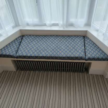 Luxury motif 3-piece angled bay window cushion set for elegant indoor seating