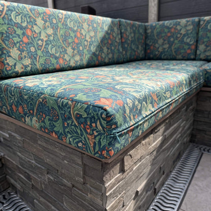 Luxury waterproof conservatory bench cushions with contemporary pattern for garden furniture
