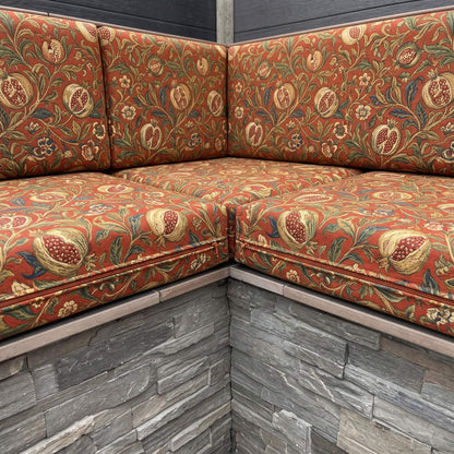 Luxury waterproof garden sofa cushions with abstract art style for premium outdoor furniture seating