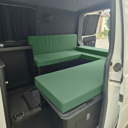 Made to Measure Green Motorhome Seating Fabric
