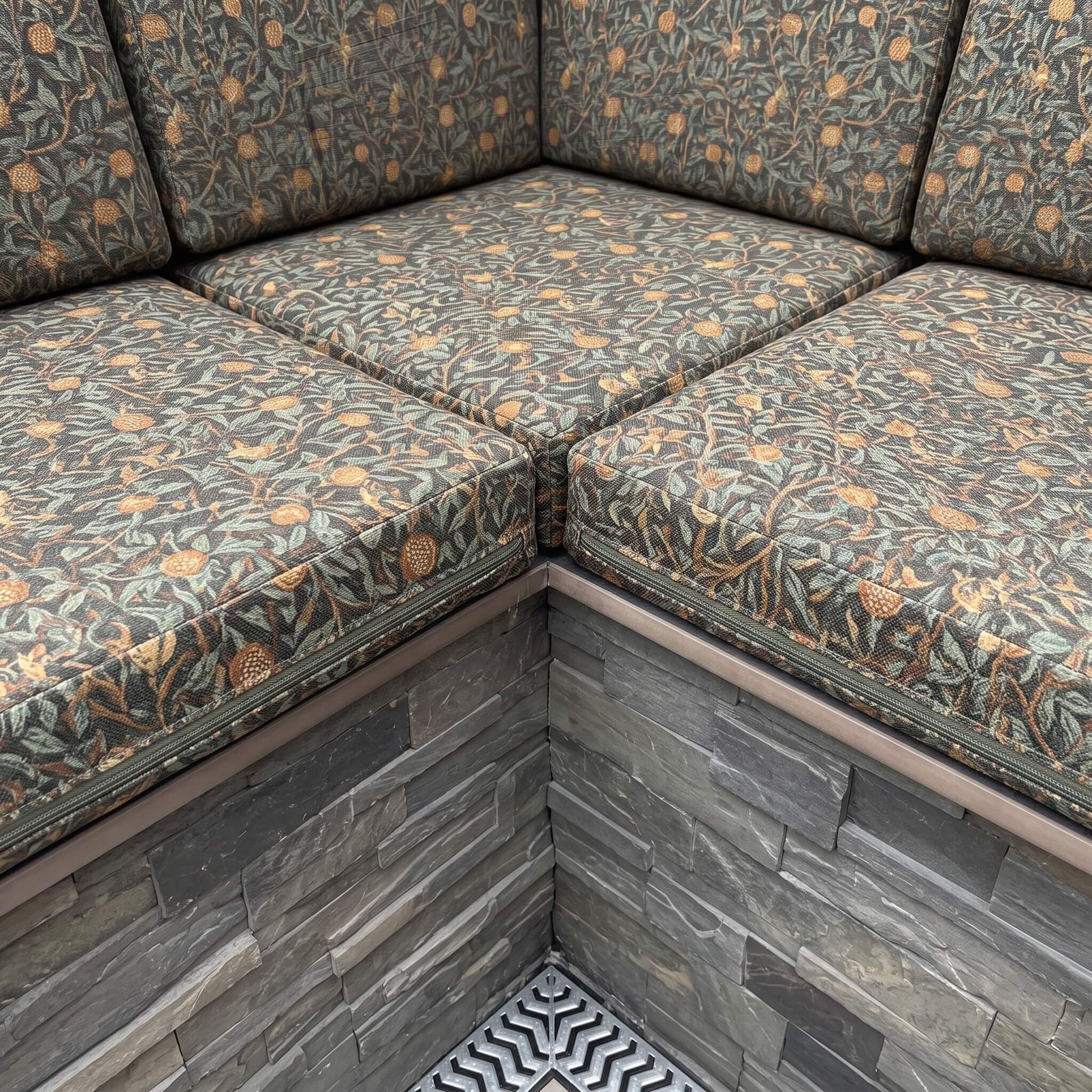 Made to order waterproof outdoor seating cushions with high-density foam for long-lasting comfort