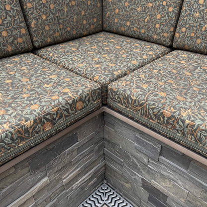 Made to order waterproof outdoor seating cushions with high-density foam for long-lasting comfort
