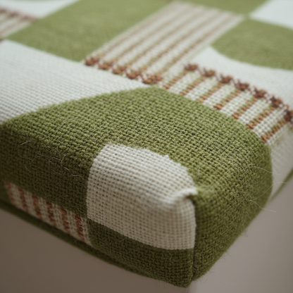 Modern box edged bay window cushion set replacement for angled seating areas