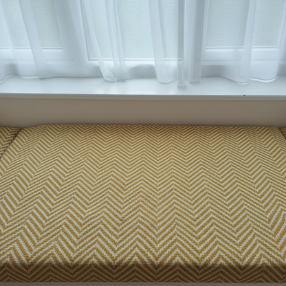 Premium textured 3-piece angled bay window cushion set for modern indoor seating