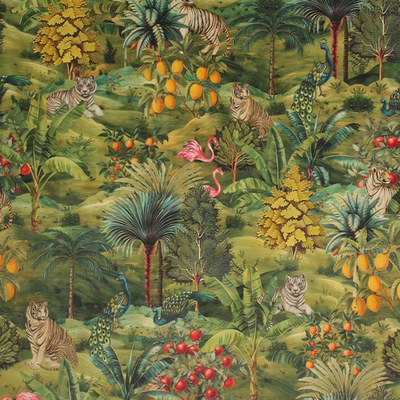 Rajah Velvet Fabric Green