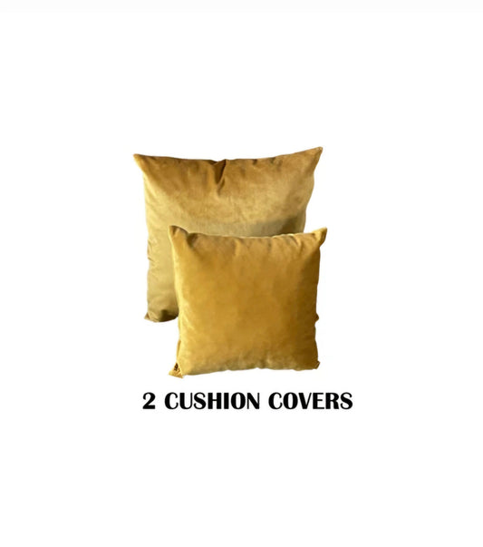 2 x mustard gold cushion covers