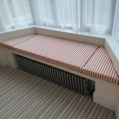 Side profile of high-density foam seating pad showing structured box edge thickness