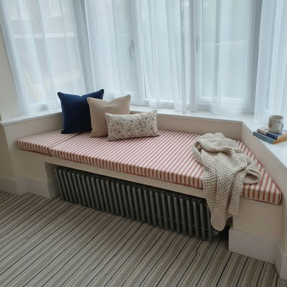 Side profile of high-density foam seating pad showing structured box edge thickness