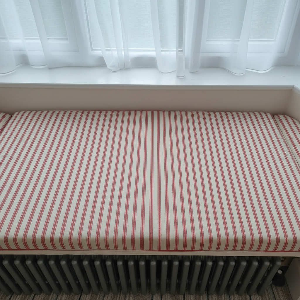 Side profile of high-density foam seating pad showing structured box edge thickness