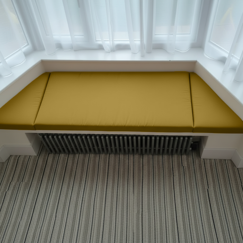 Thick, supportive foam and piping detail for indoor seating comfort