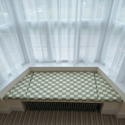 Timeless woven 3-piece angled bay window cushion set for classic indoor seating