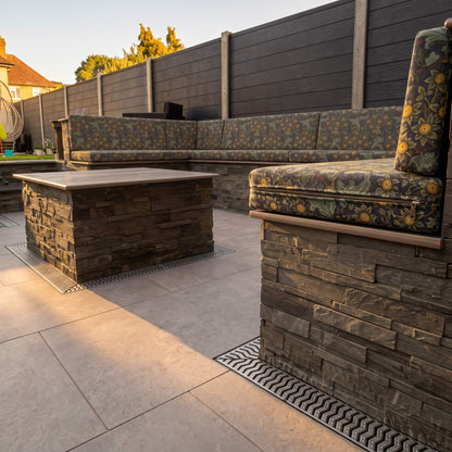 Waterproof canvas outdoor seating cushions with high-density foam comfort
