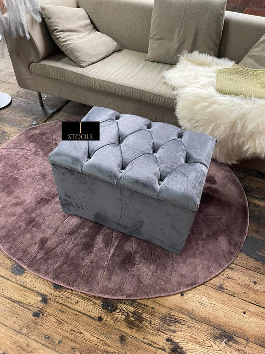 Dark Grey Ottoman storage   