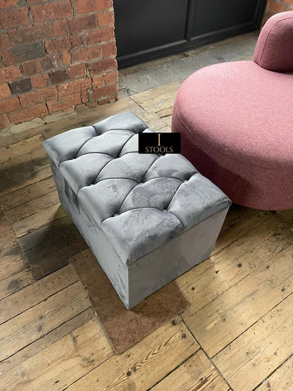 Dark Grey coffee table Ottoman Storage Box seat