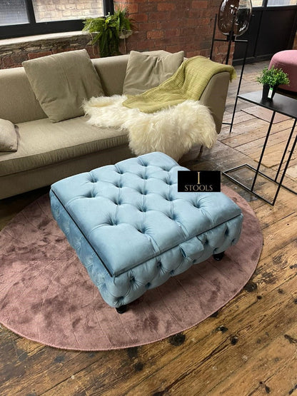 Duck Egg Blue coffee table Chesterfield Footstool 
