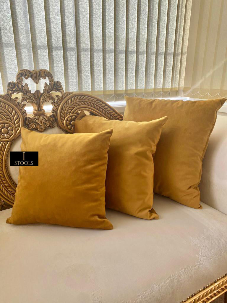 Mustard Gold Small Storage Box | Small Gold Footrest UK | Gold Ottoman Stool with Storage