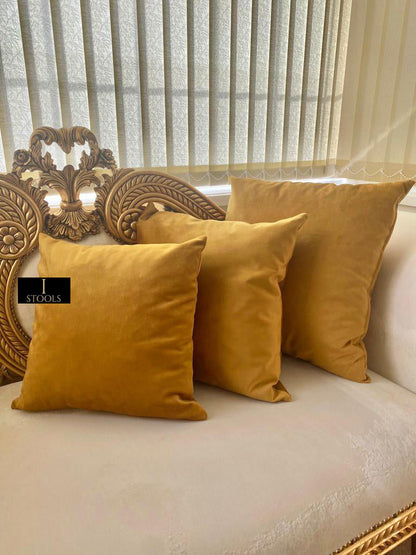 Mustard Gold Small Storage Box | Small Gold Footrest UK | Gold Ottoman Stool with Storage