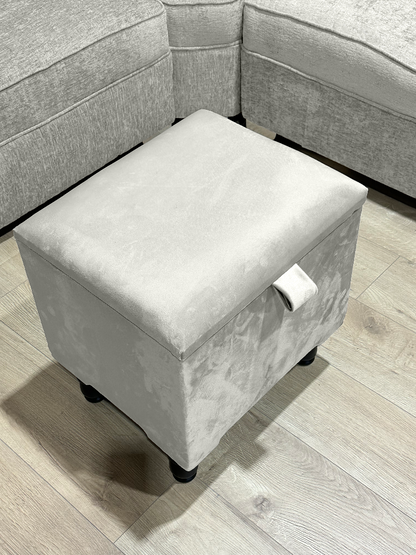 Creamy white Plain Ottoman storage   
