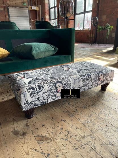 Marilyn Monroe printed fabric  Footstool Bench