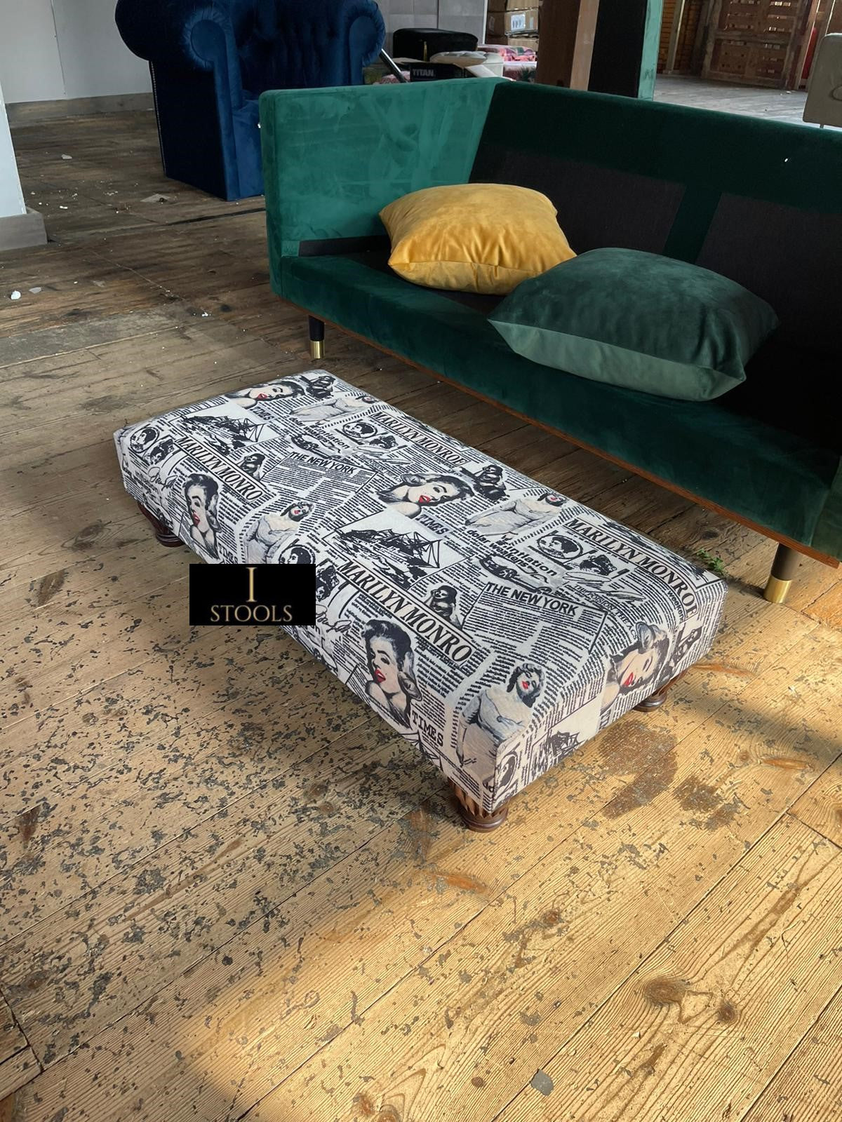 Marilyn Monroe printed fabric  Footstool Bench