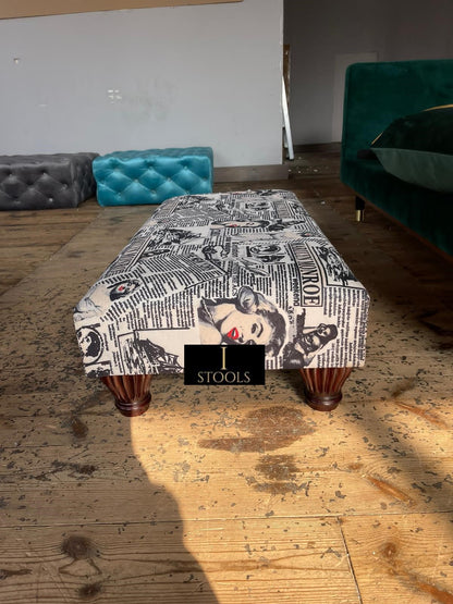 Marilyn Monroe printed fabric  Footstool Bench