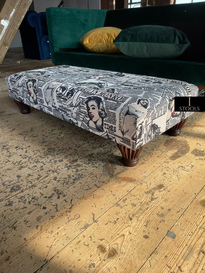 Marilyn Monroe printed fabric  Footstool Bench