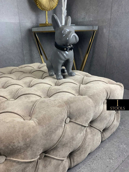 Brown Square Ottoman Coffee Table UK | Large Brown Chesterfield Coffee Table