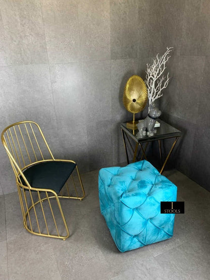 Aqua Handmade footstool