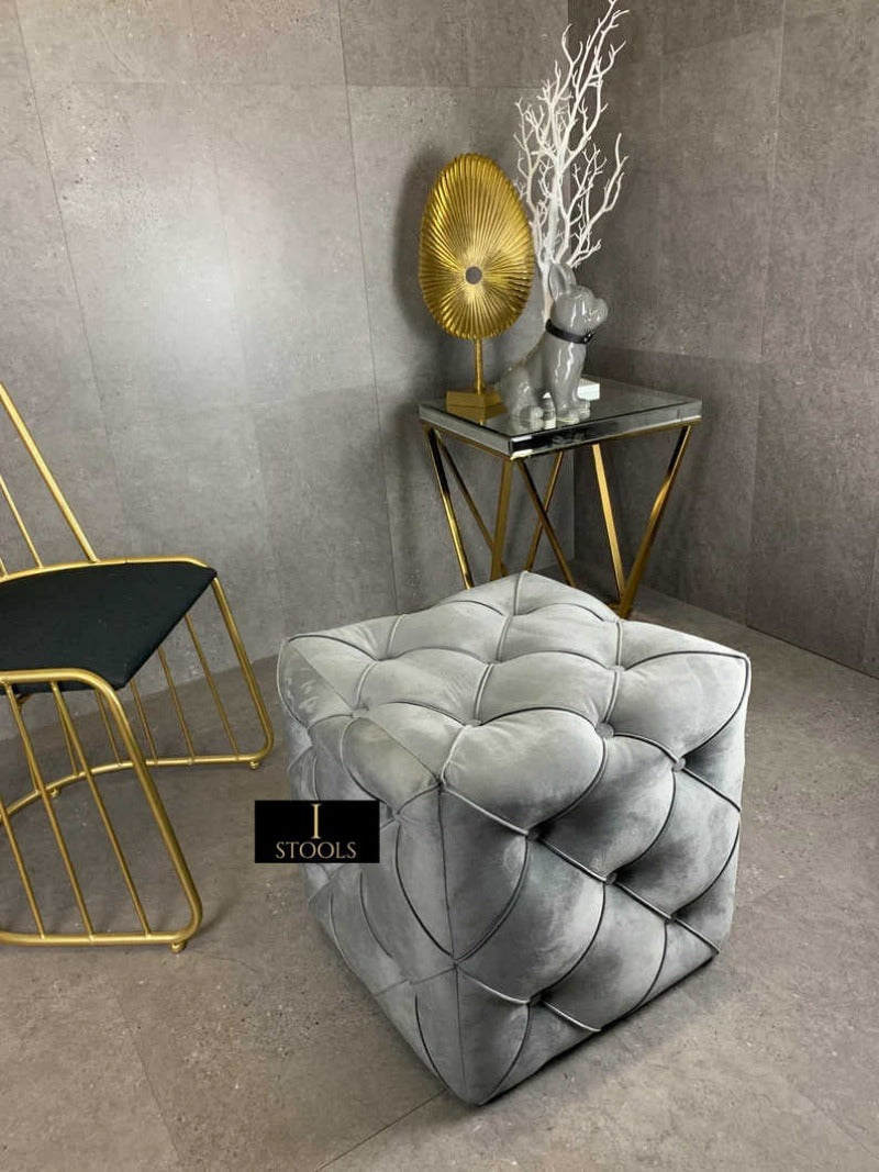 Grey Ottoman footstool