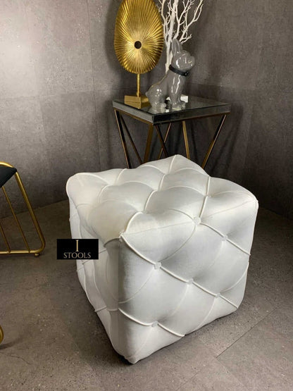 Creamy White Pouffe 