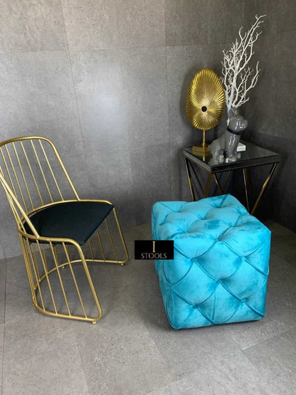 Aqua Ottoman footstool