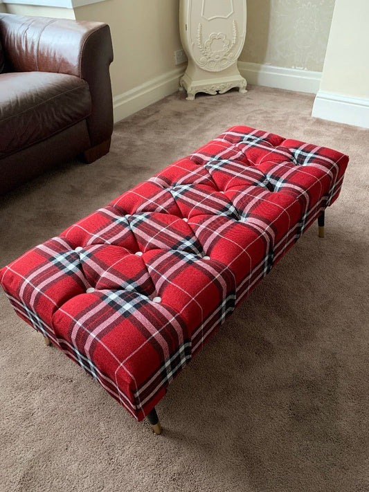 Buy Large Red Black Tartan Ottoman Storage Online at iStools 