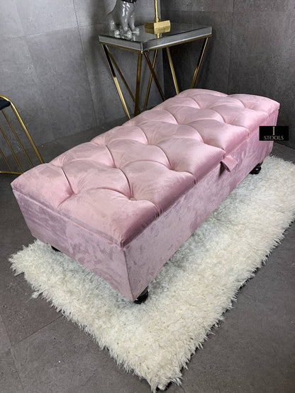 Pink Ottoman Storage Bench | Pink Ottoman Bench | Pink Ottoman Pouffe UK