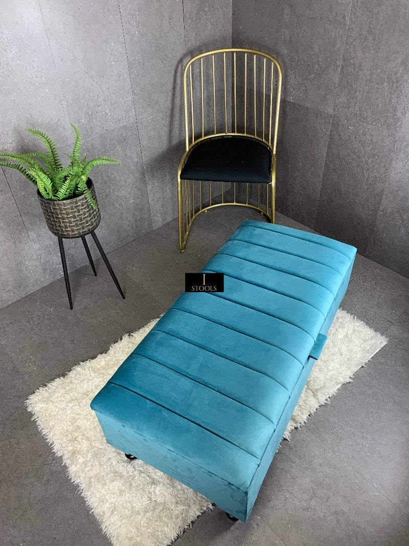 Aqua Storage Box Bench | Ottoman Bench | Line Panel Lid Coffee Table