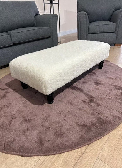 cuddle fabric off white footstool