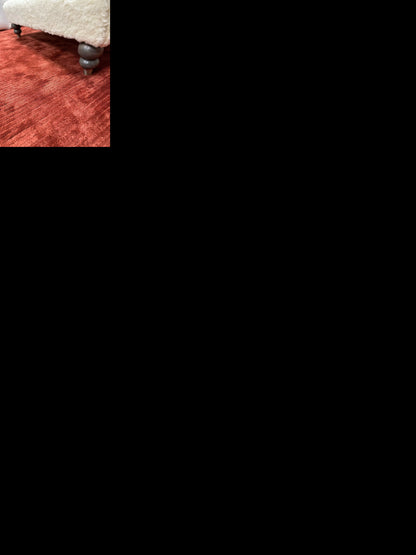 Premium Luxury Footstool with Cozy fur| off white Creamy Footstool Bench