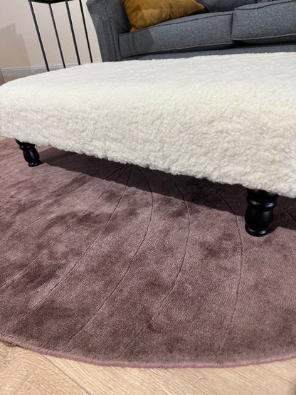 cuddle fabric off white Footstool 