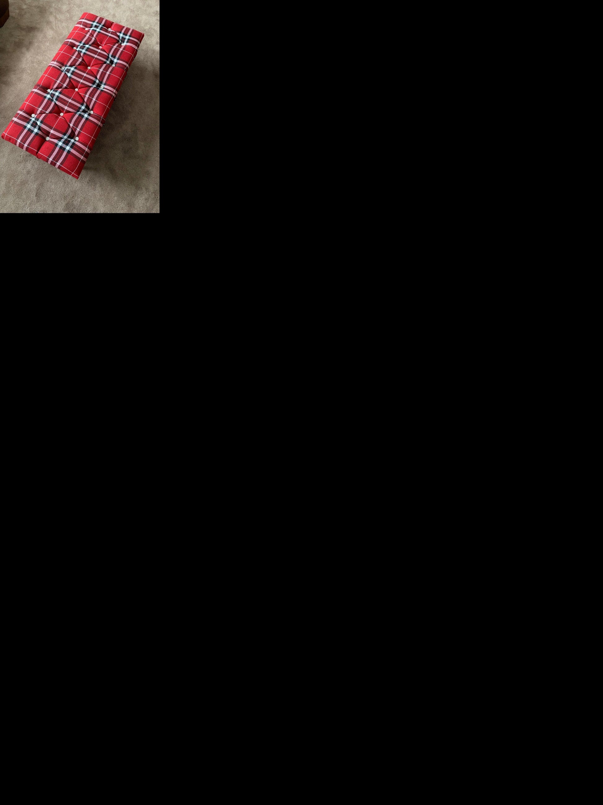 Buy Large Red Black Tartan Ottoman Storage Online at iStools 