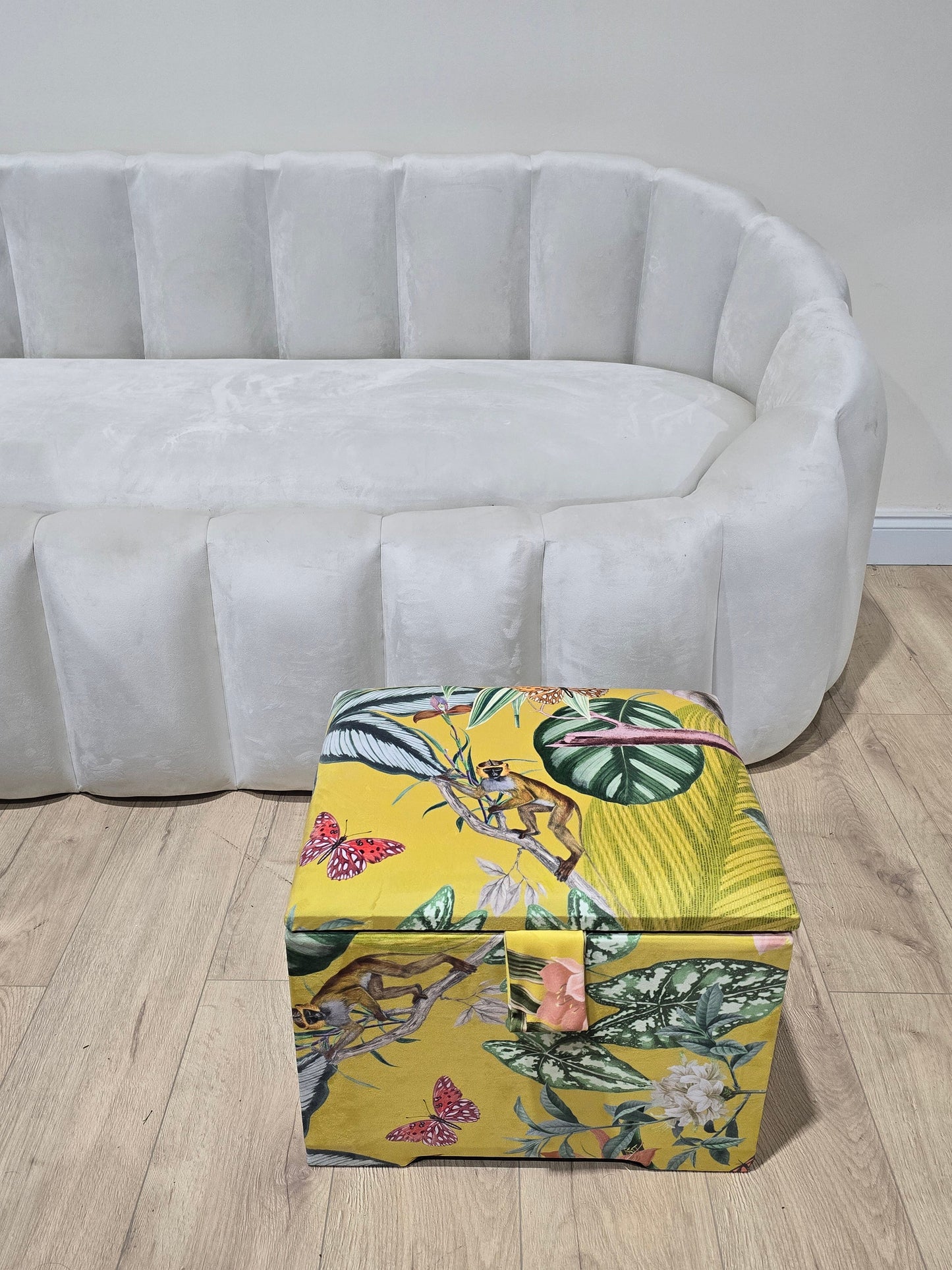 ZEN Small Plain Storage Box floral, Ottoman, deep Storage