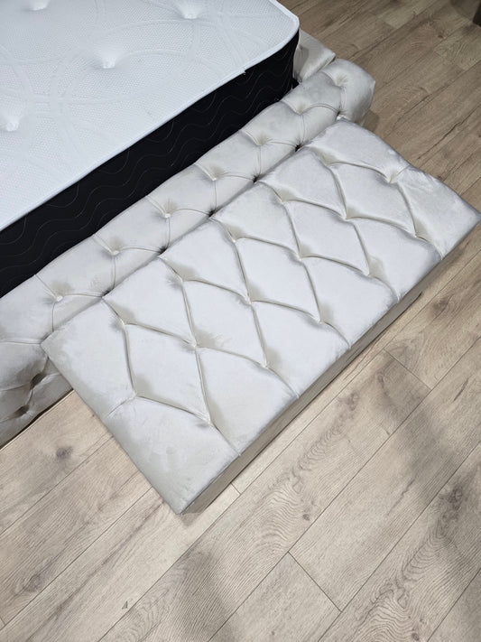 Cream medium Ottoman deep bedroom storage box end of bed storage