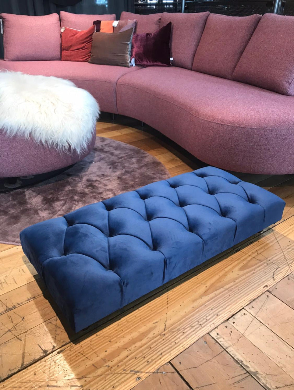 Non storage Chesterfield Footstool Bench, Pouffe footrest
